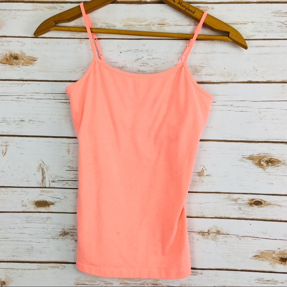 Cherokee Solid Peach Cami Spaghetti Strap Tank Top